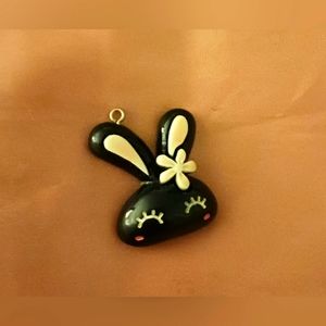 Black bunny rabbit pendant Y2k